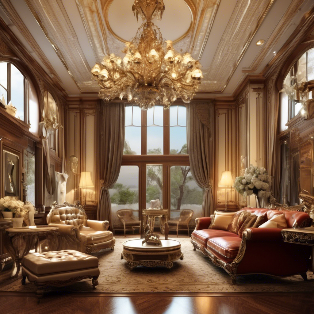 Elegant luxury living room interior design with modern furniture and stylish decor.