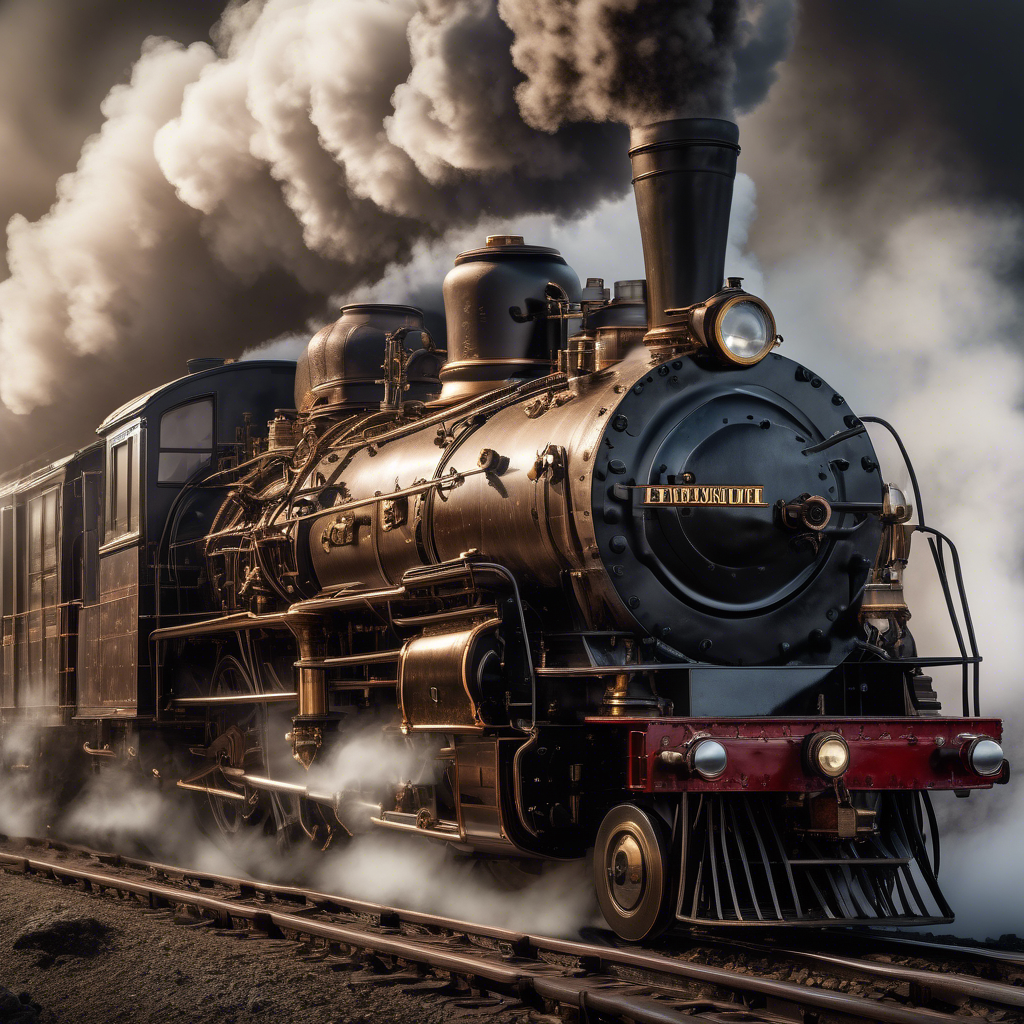 Vintage steam locomotive train emitting smoke from the engine.