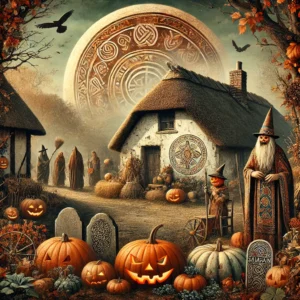 history of Halloween with origins in Celtic festival of Samhain